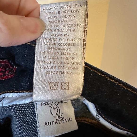 Baby Phat Y2K  Dark Indigo Flare Jeans with Gold Accents - Picture 9 of 9